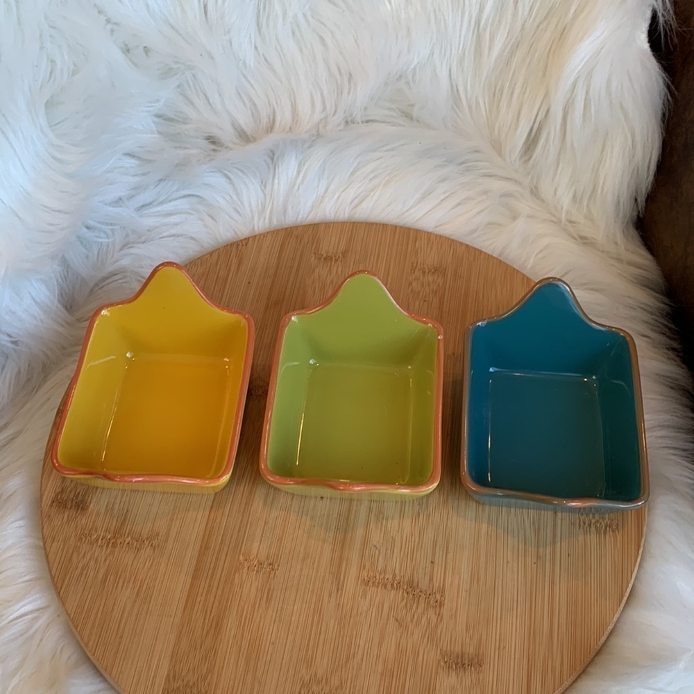 Costa Del Sol | 5 Colorful Fiesta Ceramic Pottery Baking Ramekins Loaf Dishes - Picture 10 of 17